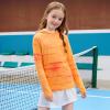 image:imageBASSDASH Youth UPF50 Performance T Shirt with Hood Long Sleeve Fishing Hiking Sun Shirt FS03YOrange Ripple Water