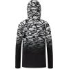 image:imageBASSDASH Youth UPF50 Performance T Shirt with Hood Long Sleeve Fishing Hiking Sun Shirt FS03YWhite Grey Fish Gradient