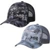 image:imageBASSDASH 2 Pack Altimate Fishing Hunting Hat Mesh Back for Men Women Adjustable Baseball Trucker Cap Camo Blaze OrangeNight Digital Camo  Grey Hexagonal Scales