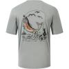 image:imageBASSDASH Mens Graphic TShirts Short Sleeve Fishing Shirt UPF 50 Moisture Wicking UV Sun Protection FS36MAsh GreyRainbow Trout