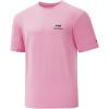image:imageBASSDASH Mens UPF 50 Sun Protection Fishing Shirt Short Sleeve UV TShirtLight PinkBlack Logo