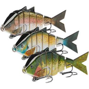 image:imageBASSDASH Bone Multi Jointed Swimbait 3Pack 37in066oz Hard Fishing Lure for Bass Trout Bluegill Pike3Pack  Collection A