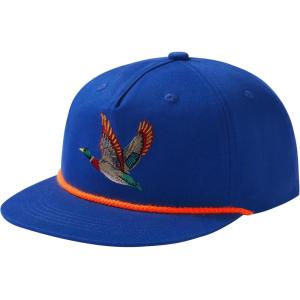 image:imageBASSDASH Embroidered Soft Top Flat Brim Duck Hat Snapback Cap for Hunting Fishing and Outdoor ActivitiesRoyal BlueMallard