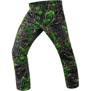 image:imageBASSDASH Invis 170 Mens Lightweight Hunting Pants 4Way Stretch Breathable Water Resistant for Turkey Early Season SpringGreen Leaves