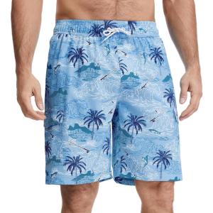image:imageBASSDASH Mens 9 Swim Trunks UPF 50 Quick Dry Lightweight Beach Board Shorts with Mesh Lining for Fishing amp Water SportsPalm Trees