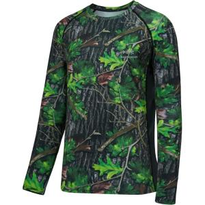 image:imageBASSDASH Mens Hunting Camo Performance Long Sleeve Shirt Fishing UPF50 FS13MGreen Leaves