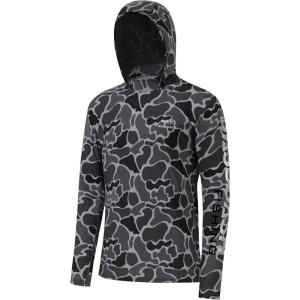 image:imageBASSDASH Mens UPF 50 Camo Fishing Hoodie Shirt Quick Dry UV Sun Protection Long Sleeve Outdoor Hiking Hooded Shirts FS52MBlack Block Camo