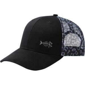 image:imageBASSDASH Printed Mesh Trucker Hat for Men Women Adjustable Baseball Cap Fishing Camping Outdoors Sporting Hat with Snap FH20BlackLeopard Dots