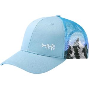 image:imageBASSDASH Printed Mesh Trucker Hat for Men Women Adjustable Baseball Cap Fishing Camping Outdoors Sporting Hat with Snap FH20Light BlueFrost Hill
