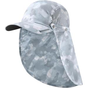 image:imageBASSDASH UPF 50 Foldable Fishing Hat Baseball Cap with Removable Neck Flap Portable for Men Women Golf HikingLight Grey Camo With Unfoldable Brim