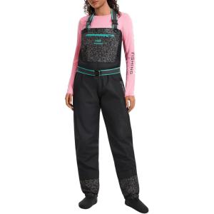 image:imageBASSDASH Womens Breathable Waders Leopard Waterproof Fly Fishing Chest Fishing Wader Lightweight Stocking Foot FW15Shadow LeopardTurquoise