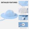 image:imageBASSDASH Kids Wide Brim Sun Hat UPF 50 UV Protection Lightweight Bucket Hat for Toddler Girls BoysLight Blue