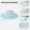 image:imageBASSDASH Kids Wide Brim Sun Hat UPF 50 UV Protection Lightweight Bucket Hat for Toddler Girls BoysMint Blue