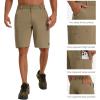 image:imageBASSDASH Mens 10 Hiking Cargo Shorts Quick Dry Water Resistant Lightweight Outdoor Shorts for Fishing Camping GolfAsh Brown