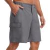 image:imageBASSDASH Mens 9 Hiking Cargo Shorts Quick Dry UPF 50 Lightweight Stretch for Fishing Kayaking Camping Casual FP11MDark Grey