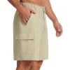image:imageBASSDASH Mens 9 Hiking Cargo Shorts Quick Dry UPF 50 Lightweight Stretch for Fishing Kayaking Camping Casual FP11MLight Khaki