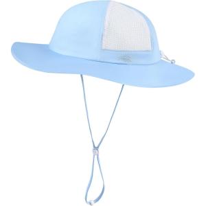image:imageBASSDASH Kids Wide Brim Sun Hat UPF 50 UV Protection Lightweight Bucket Hat for Toddler Girls BoysLight Blue