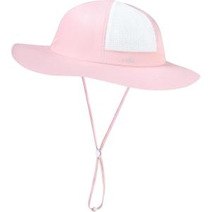 image:imageBASSDASH Kids Wide Brim Sun Hat UPF 50 UV Protection Lightweight Bucket Hat for Toddler Girls BoysLight Pink