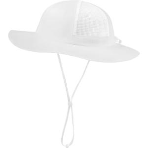 image:imageBASSDASH Kids Wide Brim Sun Hat UPF 50 UV Protection Lightweight Bucket Hat for Toddler Girls BoysWhite