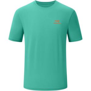 image:imageBASSDASH Mens UPF 50 Short Sleeve Fishing Shirts Performance Cooling UV Sun Protection Hiking TShirtsAqua Green