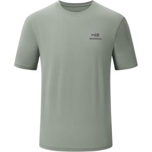 image:imageBASSDASH Mens UPF 50 Short Sleeve Fishing Shirts Performance Cooling UV Sun Protection Hiking TShirtsAsh Grey