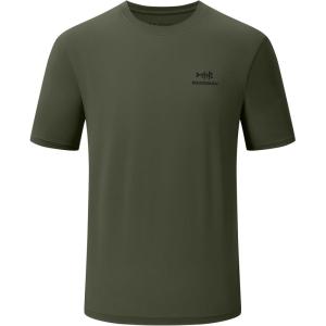 image:imageBASSDASH Mens UPF 50 Short Sleeve Fishing Shirts Performance Cooling UV Sun Protection Hiking TShirtsOlive Green