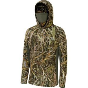 image:imageBASSDASH Mens UPF 50 Camo Long Sleeve Hunting Fishing Hoodie ShirtMarshreed
