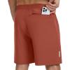 image:imageBASSDASH Mens 7 Inseam Hiking Fishing Shorts UPF 50 with 3 Zipper Pockets Lightweight Water Resistant Quick Dry FP12MBrick Red