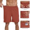 image:imageBASSDASH Mens 7 Inseam Hiking Fishing Shorts UPF 50 with 3 Zipper Pockets Lightweight Water Resistant Quick Dry FP12MBrick Red
