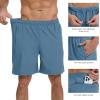 image:imageBASSDASH Mens 7 Inseam Hiking Fishing Shorts UPF 50 with 3 Zipper Pockets Lightweight Water Resistant Quick Dry FP12MGrey Blue