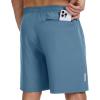 image:imageBASSDASH Mens 7 Inseam Hiking Fishing Shorts UPF 50 with 3 Zipper Pockets Lightweight Water Resistant Quick Dry FP12MGrey Blue