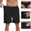 image:imageBASSDASH Mens 7 Inseam Hiking Fishing Shorts UPF 50 with 3 Zipper Pockets Lightweight Water Resistant Quick Dry FP12MPack of 2  Black  Dark Grey