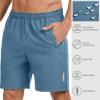 image:imageBASSDASH Mens 7 Inseam Hiking Fishing Shorts UPF 50 with 3 Zipper Pockets Lightweight Water Resistant Quick Dry FP12MPack of 2  Dark Blue  Grey Blue