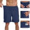 image:imageBASSDASH Mens 7 Inseam Hiking Fishing Shorts UPF 50 with 3 Zipper Pockets Lightweight Water Resistant Quick Dry FP12MPack of 2  Dark Blue  Light Grey