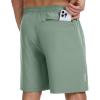 image:imageBASSDASH Mens 7 Inseam Hiking Fishing Shorts UPF 50 with 3 Zipper Pockets Lightweight Water Resistant Quick Dry FP12MPea Green