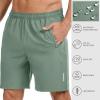 image:imageBASSDASH Mens 7 Inseam Hiking Fishing Shorts UPF 50 with 3 Zipper Pockets Lightweight Water Resistant Quick Dry FP12MPea Green