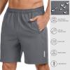image:imageBASSDASH Mens 7 Inseam Hiking Fishing Shorts UPF 50 with 3 Zipper Pockets Lightweight Water Resistant Quick Dry FP12MSmoky Grey