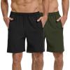 image:imageBASSDASH Mens 7 Inseam Hiking Fishing Shorts UPF 50 with 3 Zipper Pockets Lightweight Water Resistant Quick Dry FP12MPack of 2  Black  Army Green
