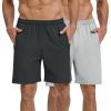 image:imageBASSDASH Mens 7 Inseam Hiking Fishing Shorts UPF 50 with 3 Zipper Pockets Lightweight Water Resistant Quick Dry FP12MPack of 2  Dark Grey  Light Grey