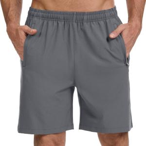 image:imageBASSDASH Mens 7 Inseam Hiking Fishing Shorts UPF 50 with 3 Zipper Pockets Lightweight Water Resistant Quick Dry FP12MSmoky Grey