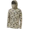 image:imageBASSDASH UPF 50 Mens Fishing Hoodie Shirts with Mask Camo UV Long Sleeve Moisture Wicking FS53MMountain Camo