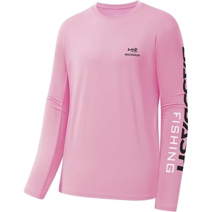 image:imageBASSDASH Fishing T Shirts for Men UV Sun Protection UPF 50 Long Sleeve Tee TShirtLight PinkBlack Logo