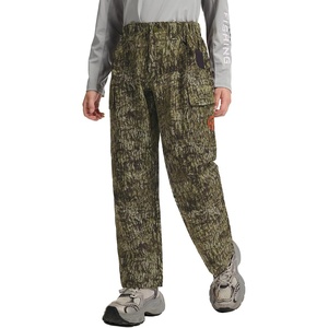 image:imageBASSDASH Invis Kids Youth Stretch Hunting Pants Water Resistant Breathable Camo Cargo Fishing PantMoss Wood