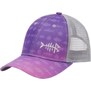 image:imageBASSDASH Kids Youth Fishing Sun Hat Mesh Back Adjustable Baseball Trucker Cap for Boys Girls ToddlerGradient Purple