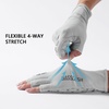 image:imageBASSDASH 34 Finger UPF 50 Sun Gloves Breathable AntiSlip Silicone Palm for Men Women Fishing Fingerless Cycling RunningPure Grey