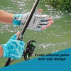 image:imageBASSDASH 34 Finger UPF 50 Sun Gloves Breathable AntiSlip Silicone Palm for Men Women Fishing Fingerless Cycling RunningWater Ripple