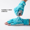 image:imageBASSDASH 34 Finger UPF 50 Sun Gloves Breathable AntiSlip Silicone Palm for Men Women Fishing Fingerless Cycling RunningWater Ripple