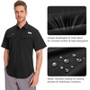 image:imageBASSDASH Mens UV Short Sleeve Button Down Shirt  Cooling Water Resistant amp Breathable for Hiking Fishing OutdoorBlack