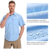 image:imageBASSDASH Mens UV Short Sleeve Button Down Shirt  Cooling Water Resistant amp Breathable for Hiking Fishing OutdoorCarolina