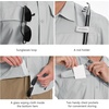 image:imageBASSDASH Mens UV Short Sleeve Button Down Shirt  Cooling Water Resistant amp Breathable for Hiking Fishing OutdoorCool Grey